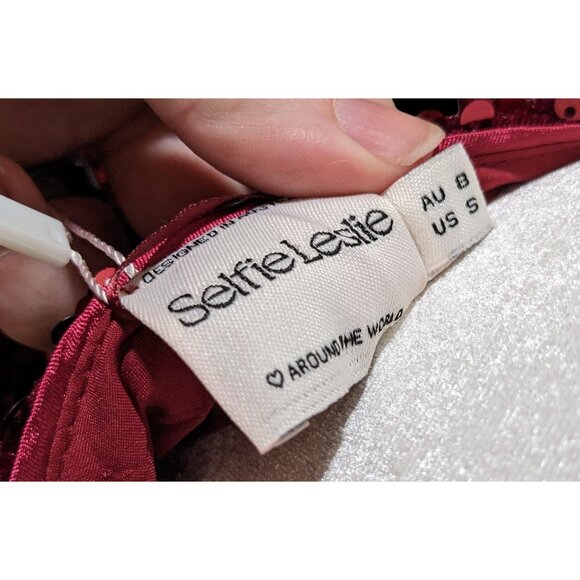 Glam Merlot Star Lights Halter Mini Dress By Selfie Leslie - Picture 6 of 12